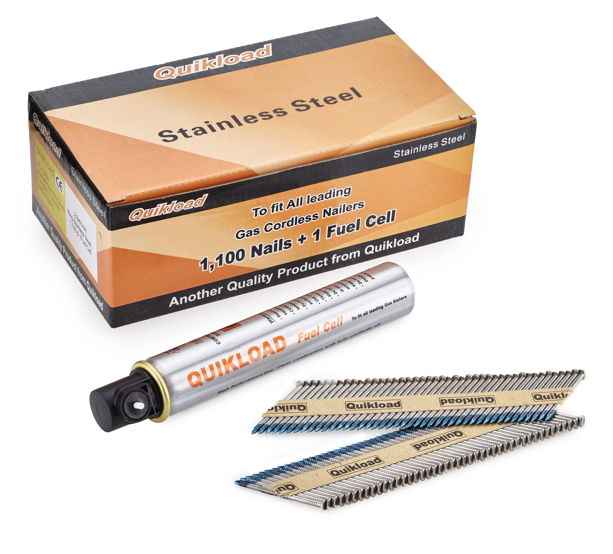 TIMCO | Paslode IM350+ Nails & Fuel Cells Retail Pack - Ring Shank -  Stainless Steel - 141257