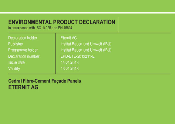 Cedral environmental product declaration PDF